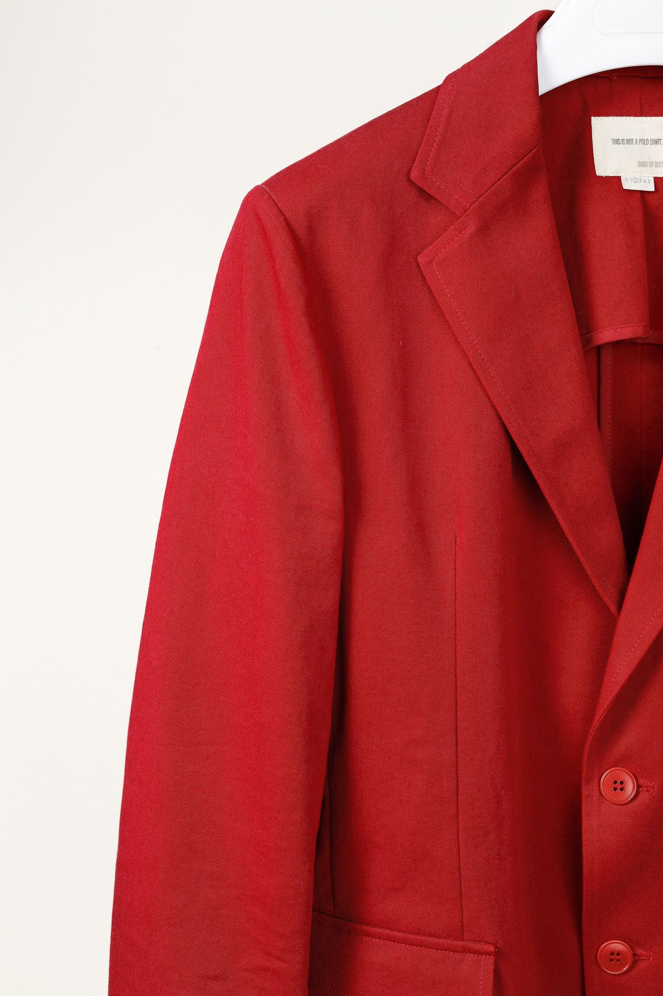 Band Of Outsiders Band of Outsiders Red Cotton-Twill Tailored Blazer Size 38R - 5 Thumbnail