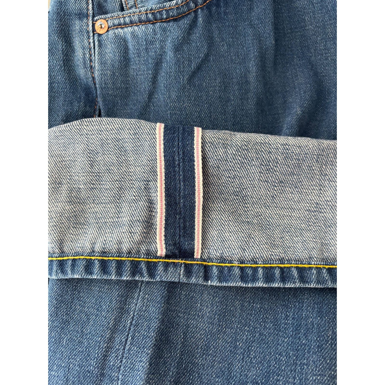 Japanese Brand × Levi's × Levi's Vintage Clothing Levi's VCG 701 W28 Selvedge Pink ID High Waist Straight Rare Size US 28 / EU 44 - 3 Thumbnail