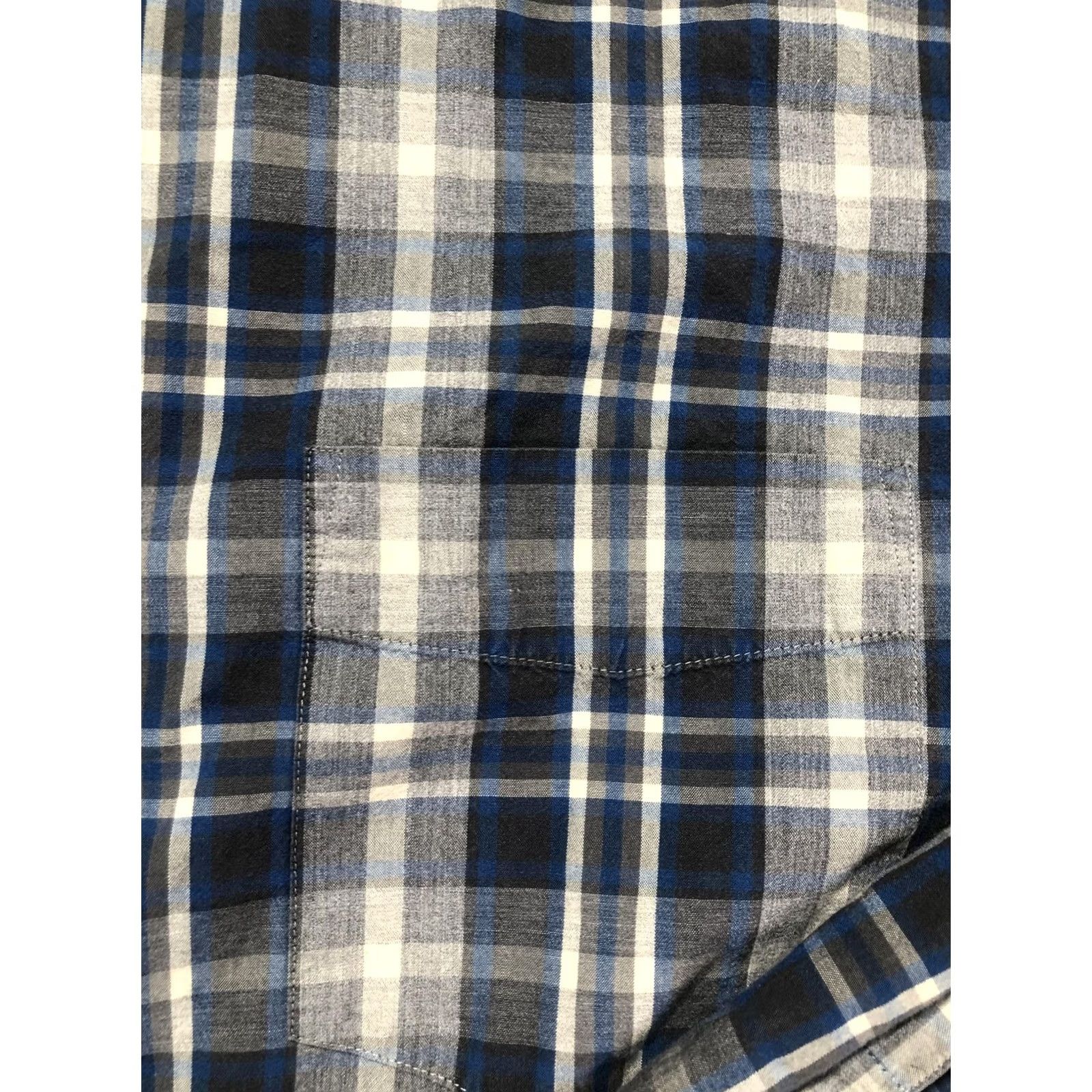 Billy Reid Billy Reid Mens Large Blue Plaid Shirt Long Sleeve Button-Up Casual Regular Fit Cotton Size US L / EU 52-54 / 3 - 6 Thumbnail