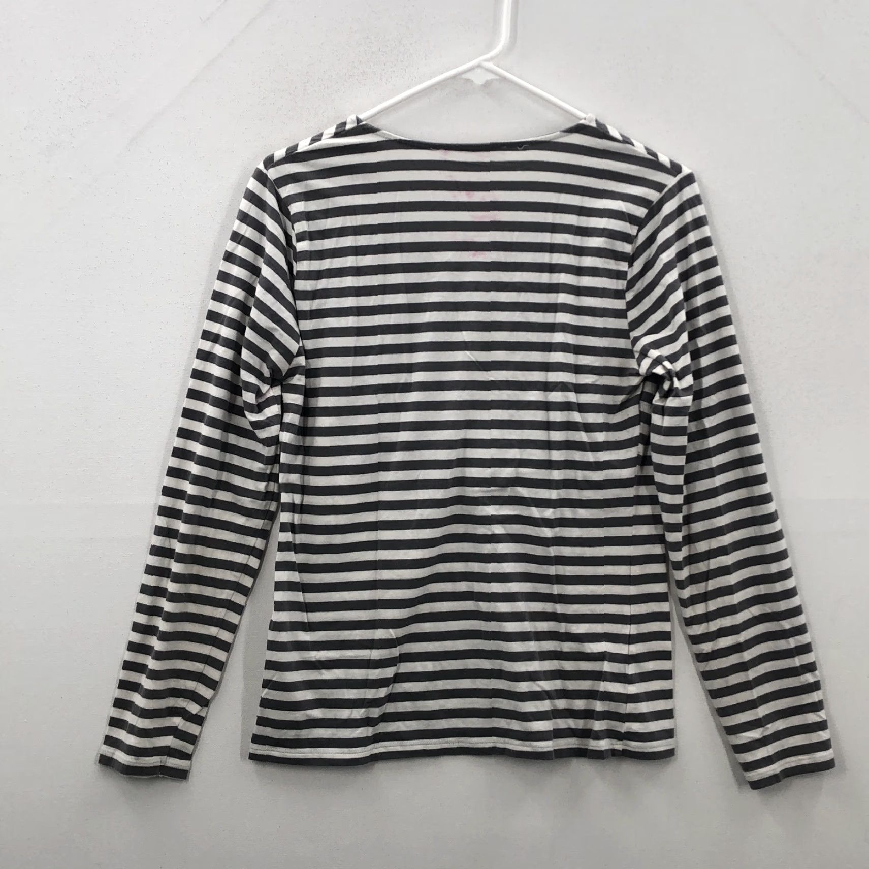 Michael Kors MICHAEL KORS Womens Black White Striped Long Sleeve V-Neck Blouse Medium Classic Casual Size M / US 6-8 / IT 42-44 - 6 Thumbnail