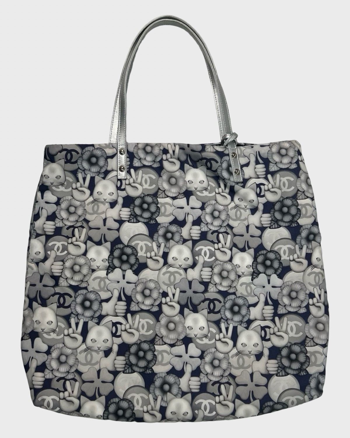 Chanel CHANEL AW16 RUNWAY CAT EMOJI SHOPPING TOTE BAG SZ:OS Size ONE SIZE - 1 Thumbnail