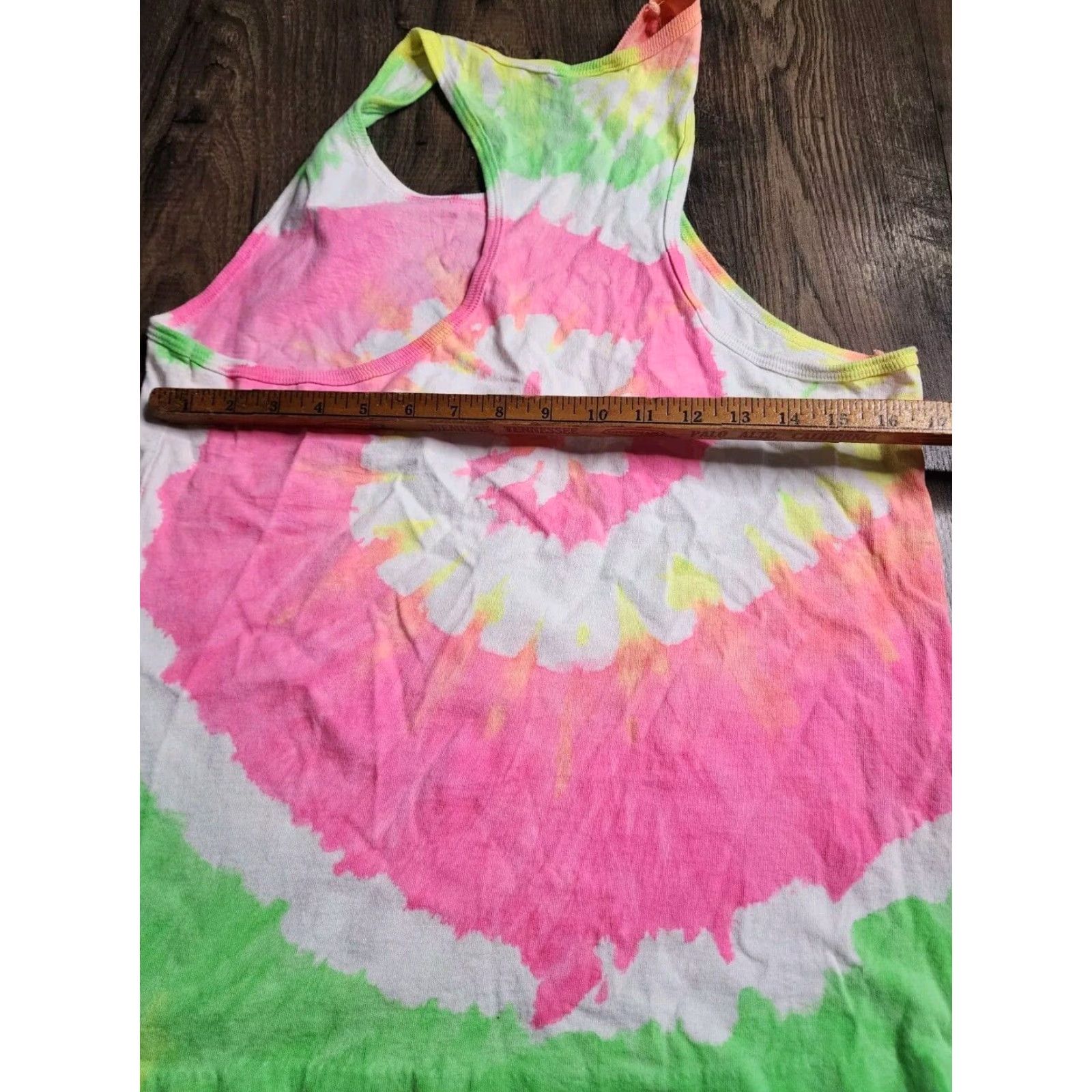 Vintage VINTAGE Sun Triangle Men's Tank Top 1980s Tie Dye Neon White Cotton Casual M/L Unisex Size US M / EU 48-50 / 2 - 4 Thumbnail