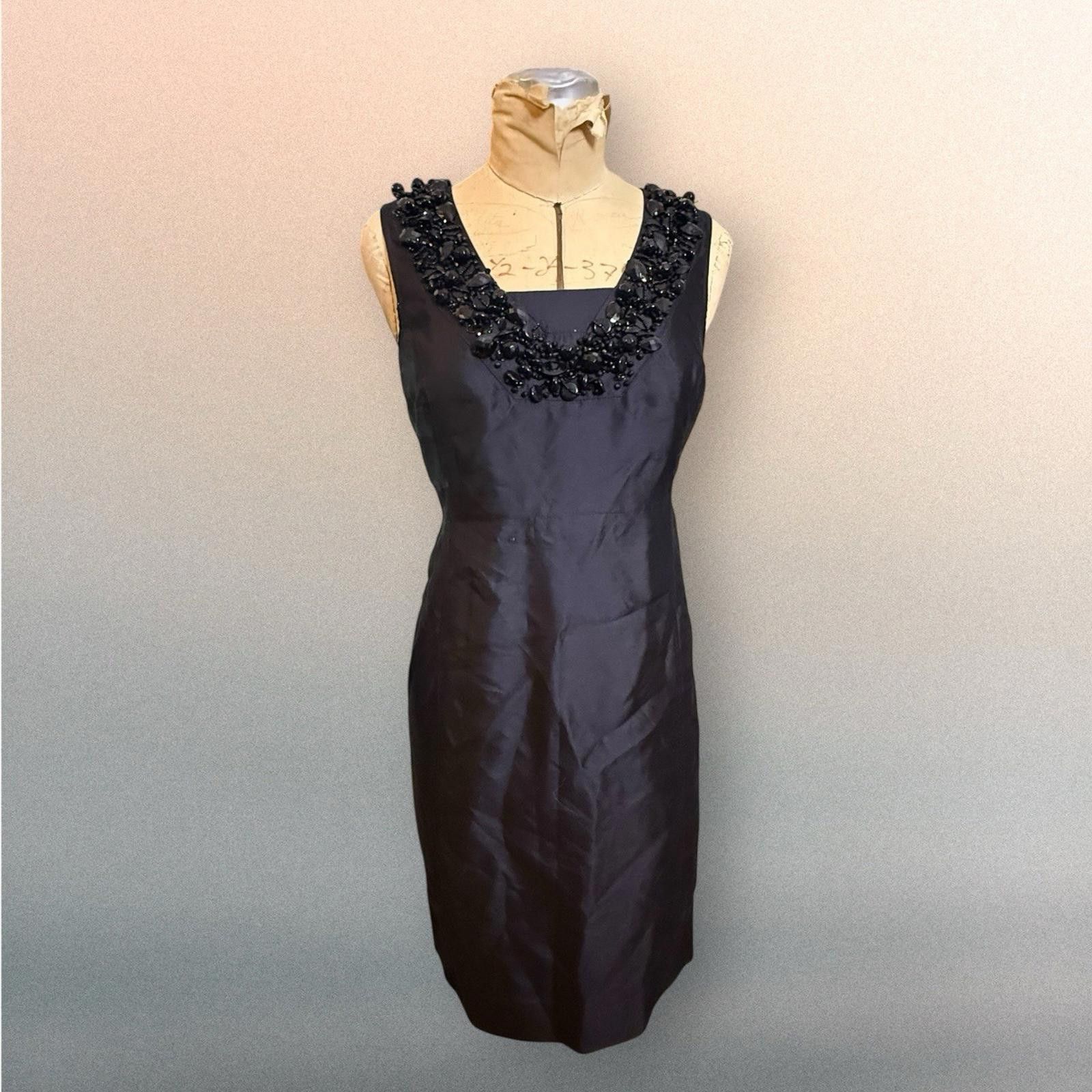Tory Burch Tory Burch Black Silk Dress with Jewelled Neckline Size 8 Size M / US 6-8 / IT 42-44 - 1 Thumbnail