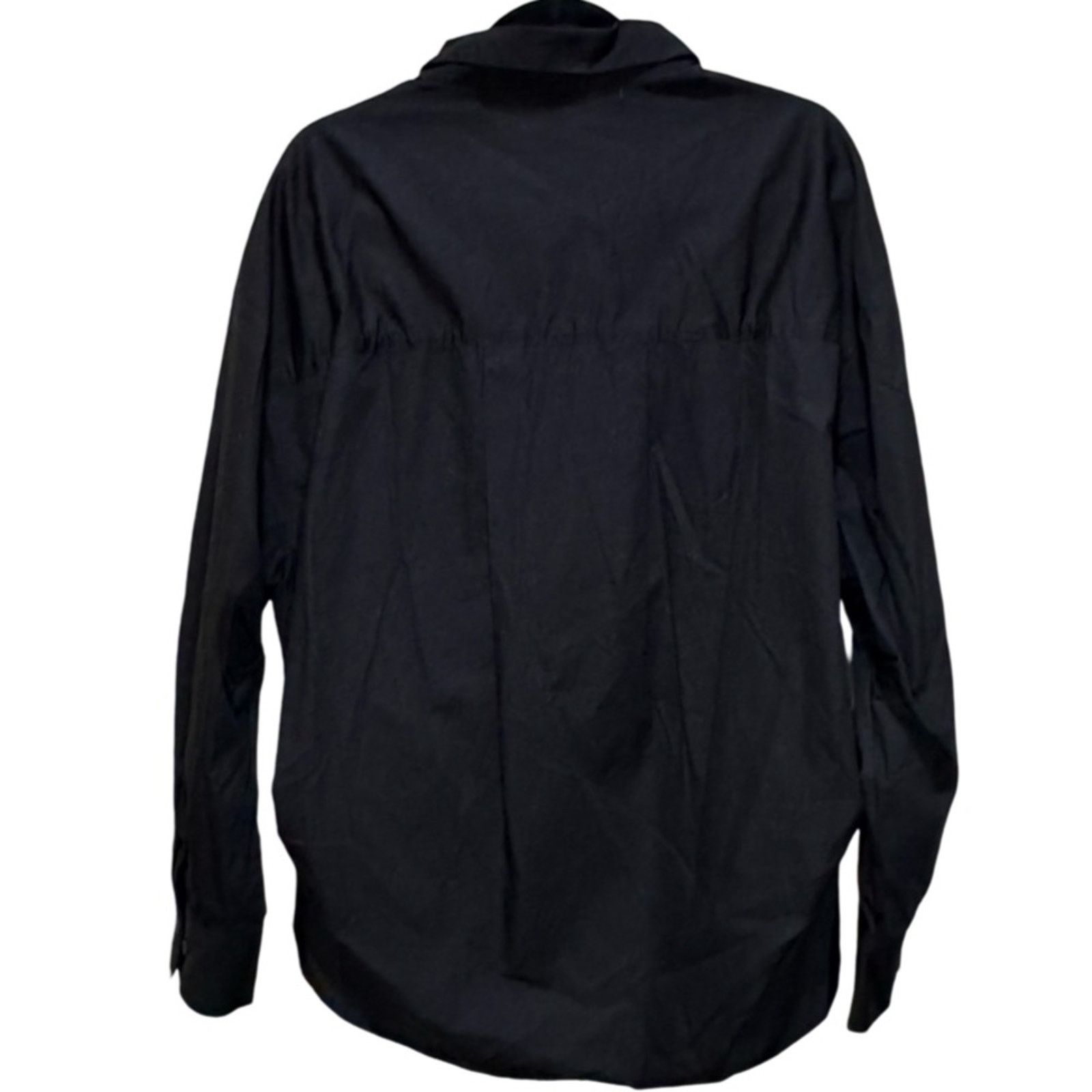 Theory Topshop Oversized Cotton Button Down Poplin Shirt - Black 14 Size XL / US 12-14 / IT 48-50 - 3 Thumbnail