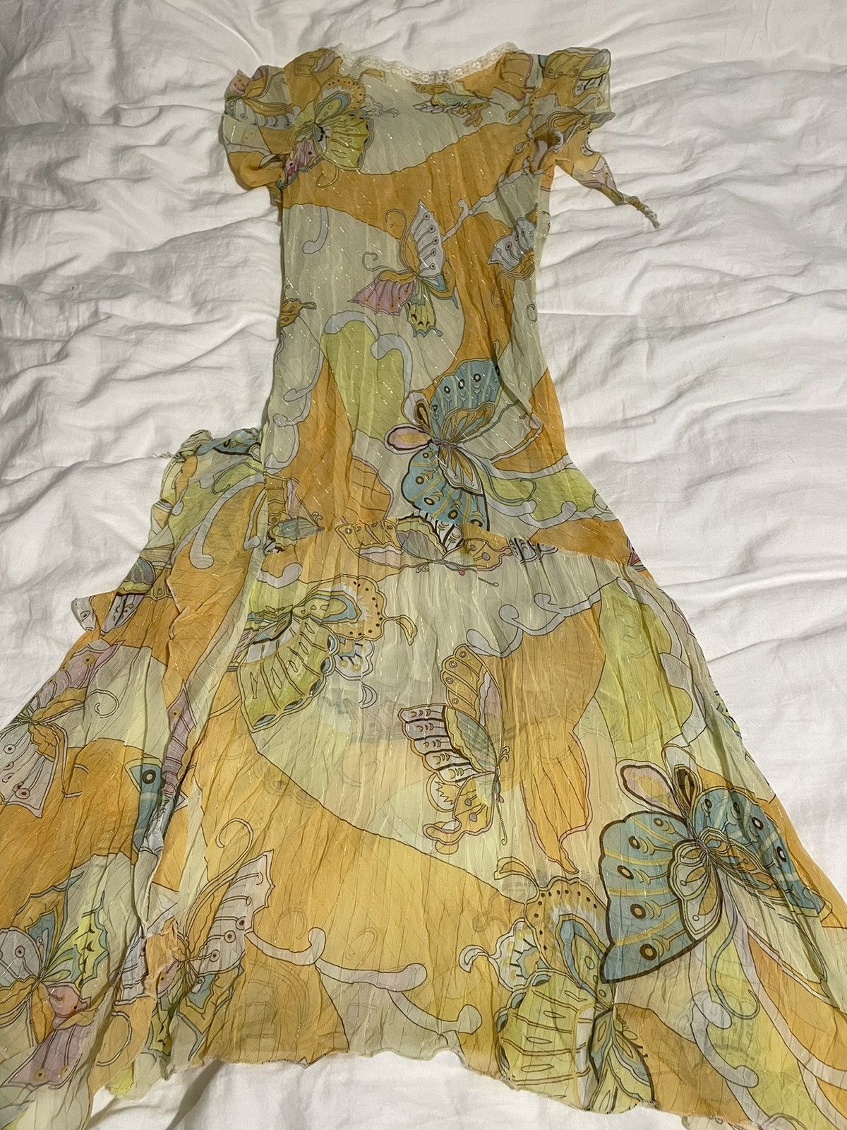 Vintage Yellow dress Size M / US 6-8 / IT 42-44 - 3 Thumbnail