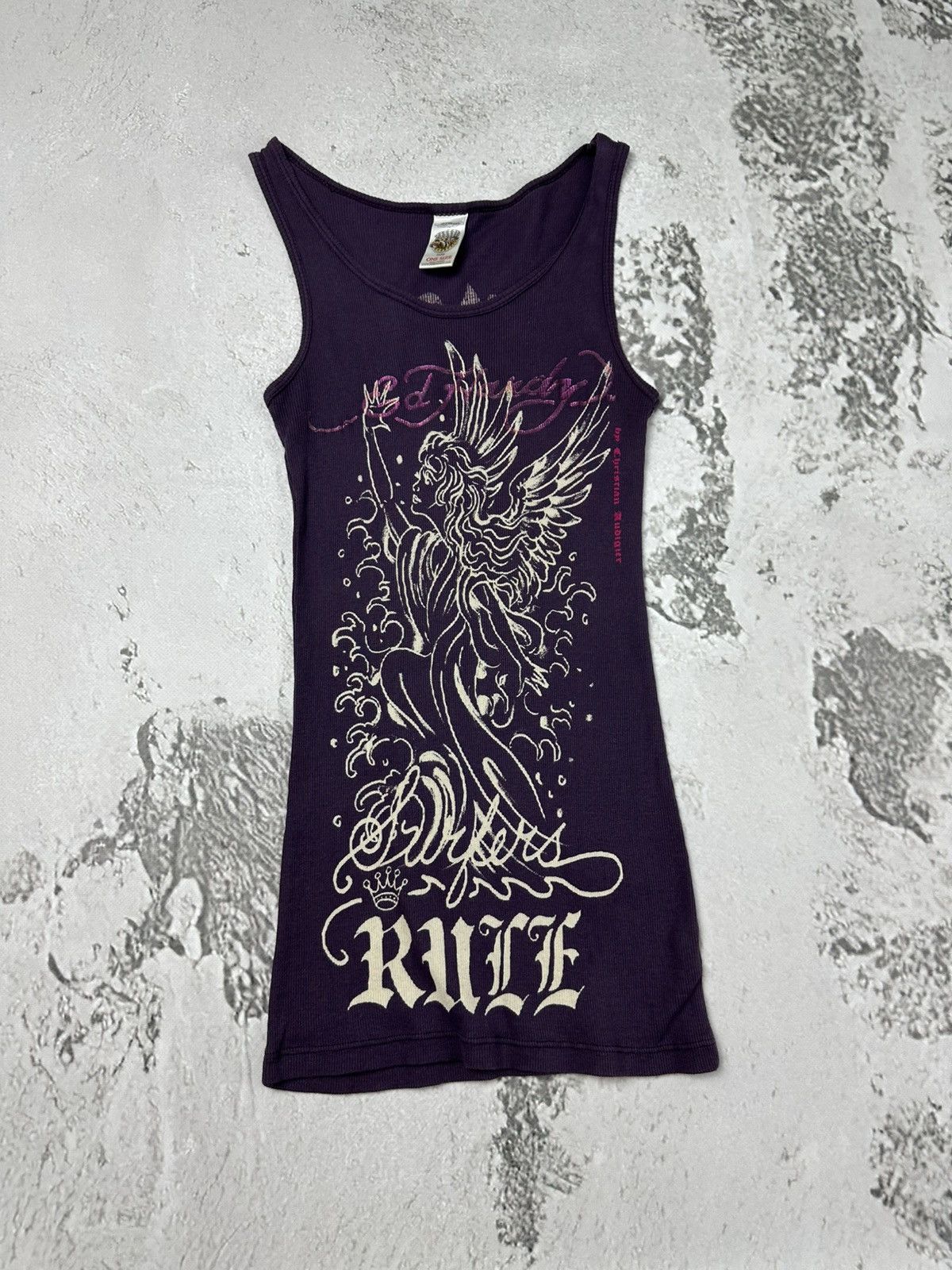 Ed Hardy Vintage Y2k Ed hardy by Christian Audigier Pray For Surf Top Size ONE SIZE - 1 Thumbnail