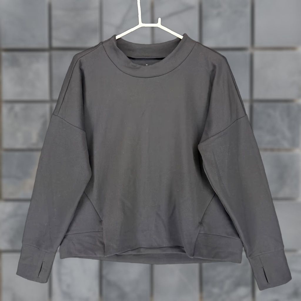 Athleta Athleta Mindset Sweatshirt Black Mock Neck Thumbhole Pullover Womens XL Size XL / US 12-14 / IT 48-50 - 1 Thumbnail