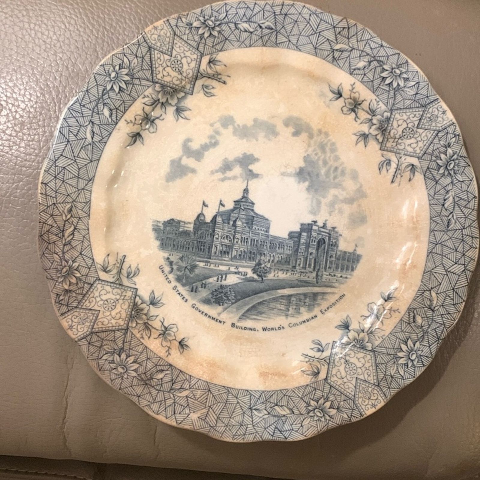 Vintage 1893 Wedgewood Columbian Exposition US Government plate Size ONE SIZE - 2 Thumbnail