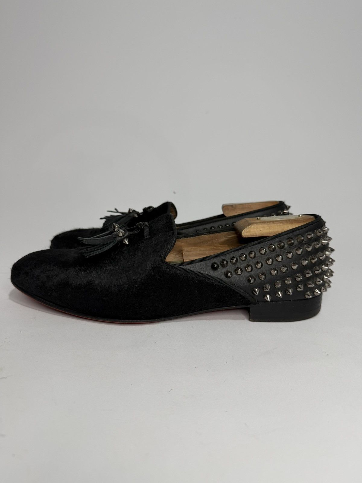 Christian Louboutin Christian Louboutin Black Pony Hair Tassel Spike Loafers Size US 9.5 / EU 42-43 - 1 Thumbnail