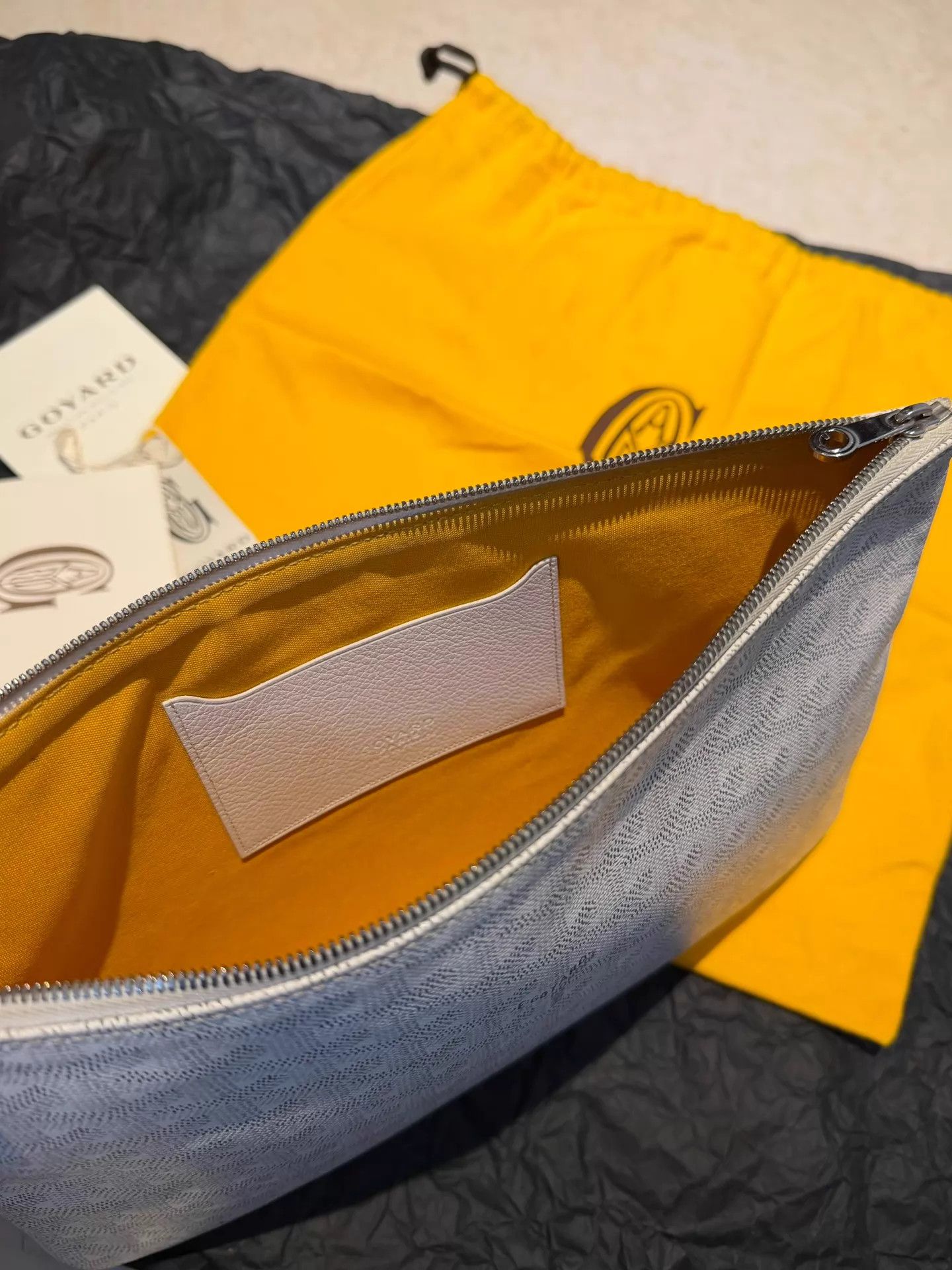 Goyard GOYARD SENAT Silver Goyard Print Canvas & Leather Clutch Size ONE SIZE - 3 Thumbnail