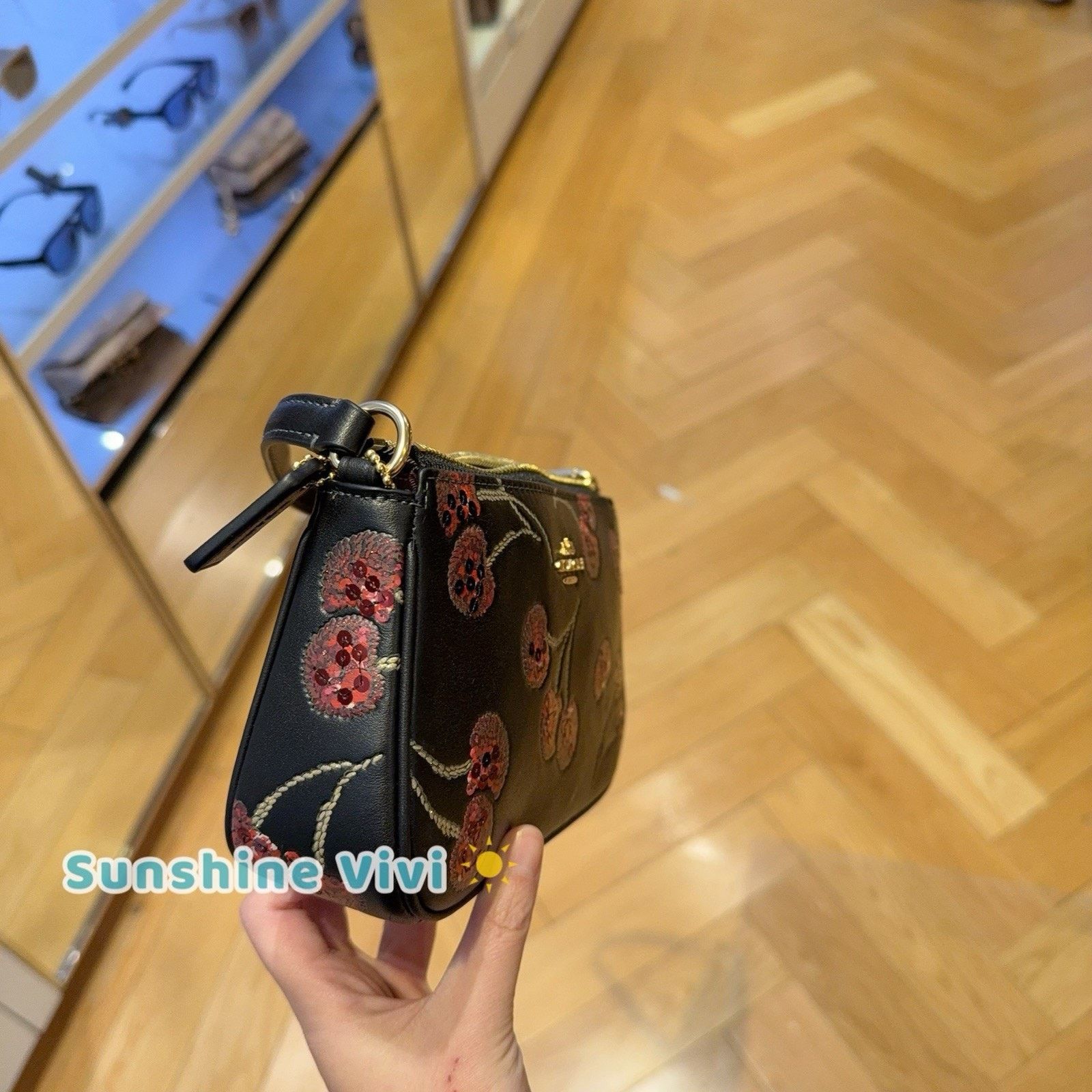 Coach NWT Coach Nolita 19 Cherry Print CCZ21 Gold/Black Multi Size ONE SIZE - 2 Thumbnail