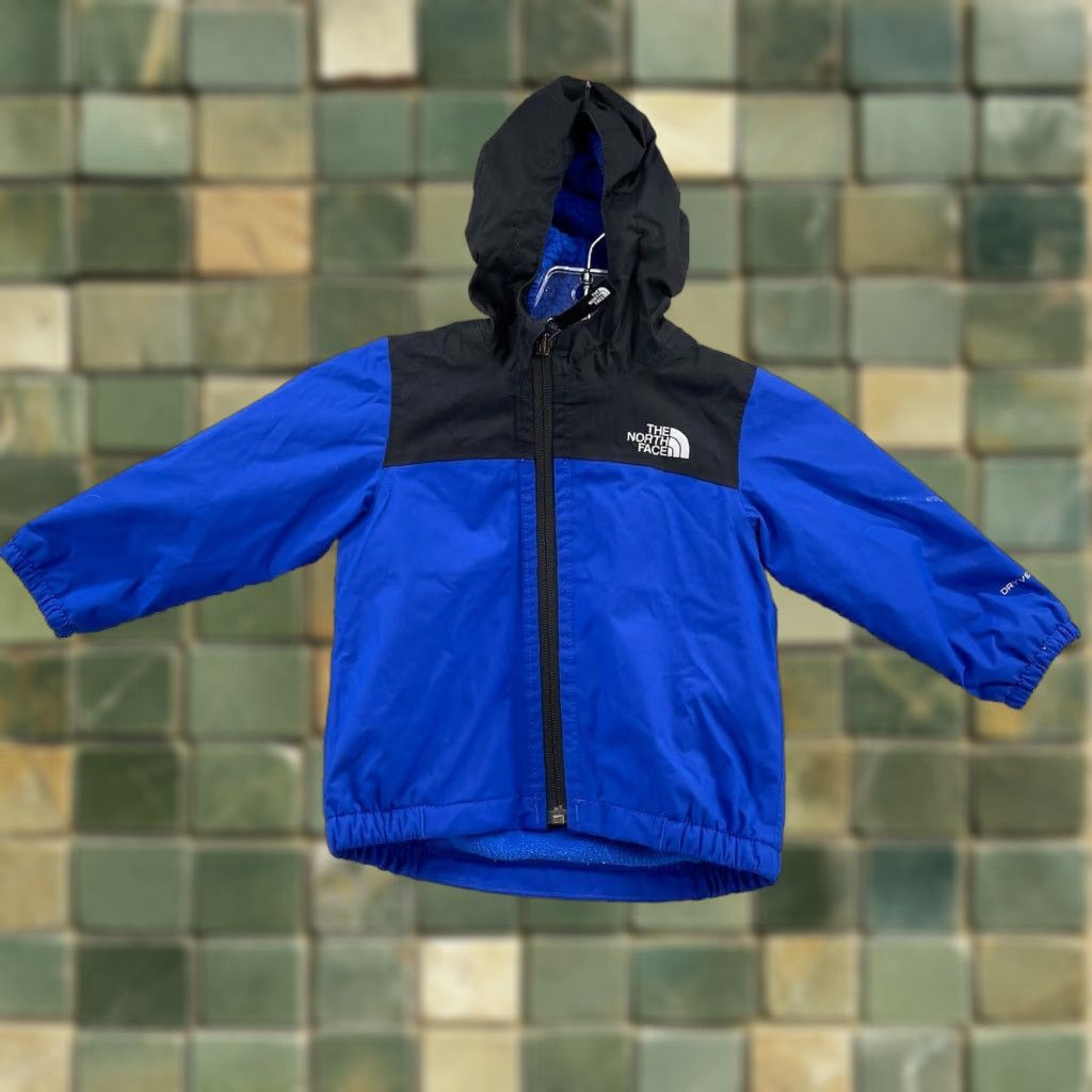 The North Face Dryvent Jacket Kids 6-12 M Blue Unisex Puffer Sherpa Lined Waterproof