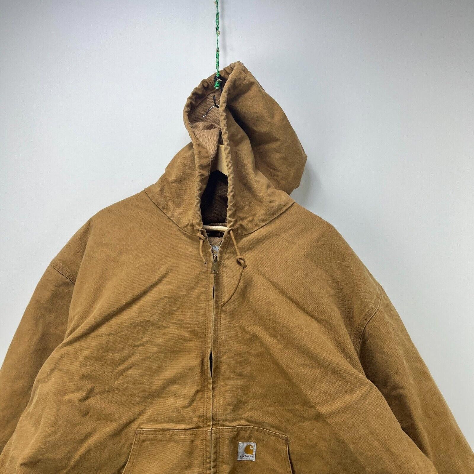 Carhartt Vintage 90s Carhartt Zip up Hooded Jacket 4XL J131 Brown Size US XXL / EU 58 / 5 - 2 Thumbnail