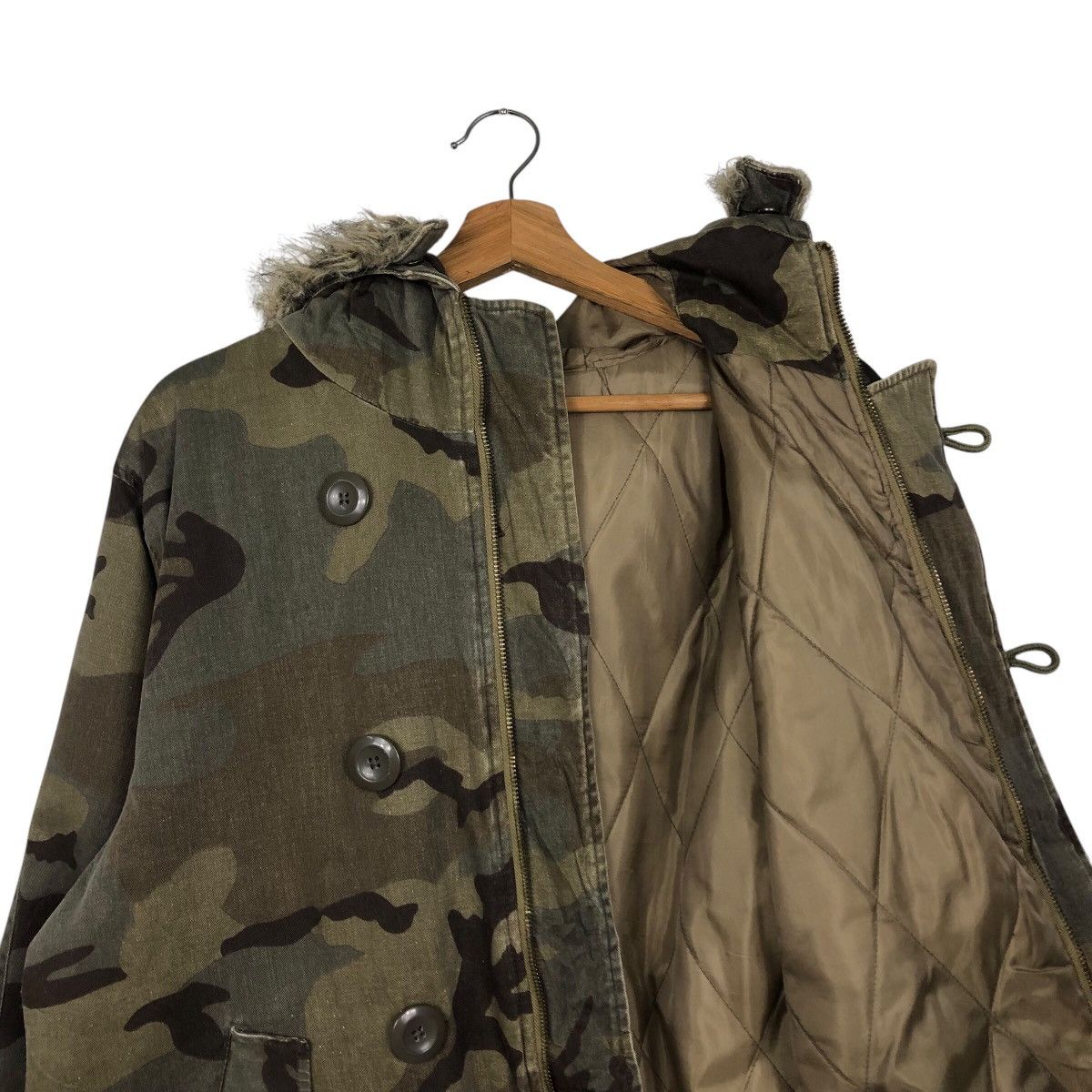 Japanese Brand 📌Vintage Bomber Jacket Camouflage Fur Hoodie Jinnee Size US L / EU 52-54 / 3 - 14 Thumbnail
