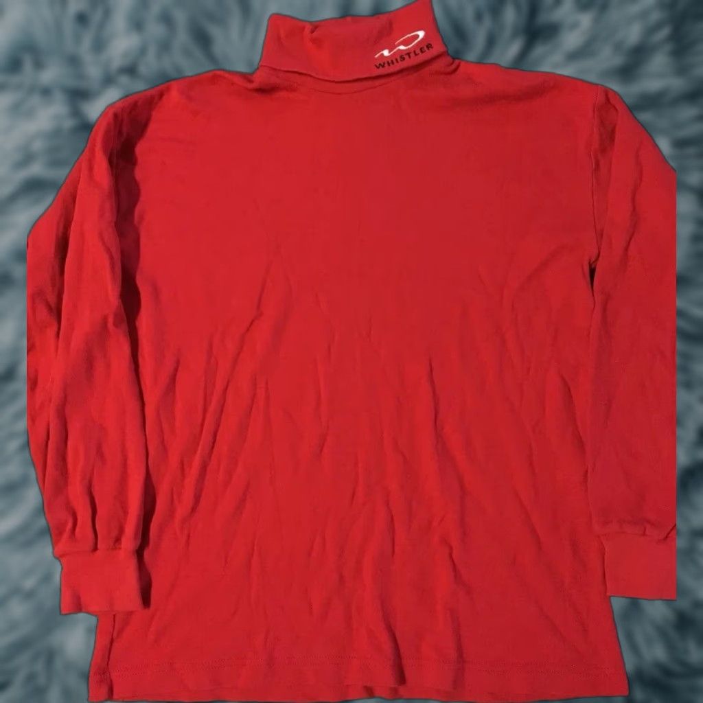 Whistles VINTAGE Whistler 90s Turtleneck Sweater Women Red Snow Ski Snowboard USA 4 Neck Pullover Long Sleeve Whistler Mountain Gear Size S / US 4 / IT 40 - 1 Thumbnail