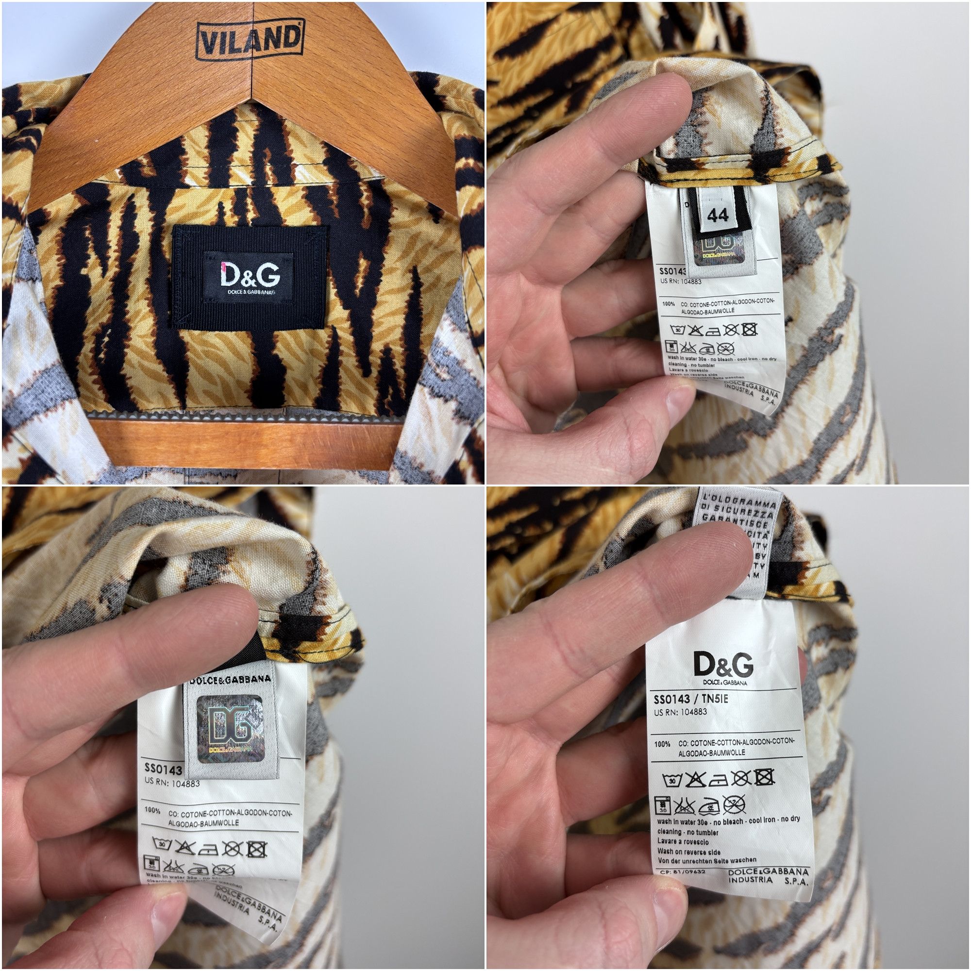Dolce & Gabbana Dolce & Gabbana Tiger Print Short Sleeve Button Shirt 44 Size M / US 6-8 / IT 42-44 - 8 Thumbnail