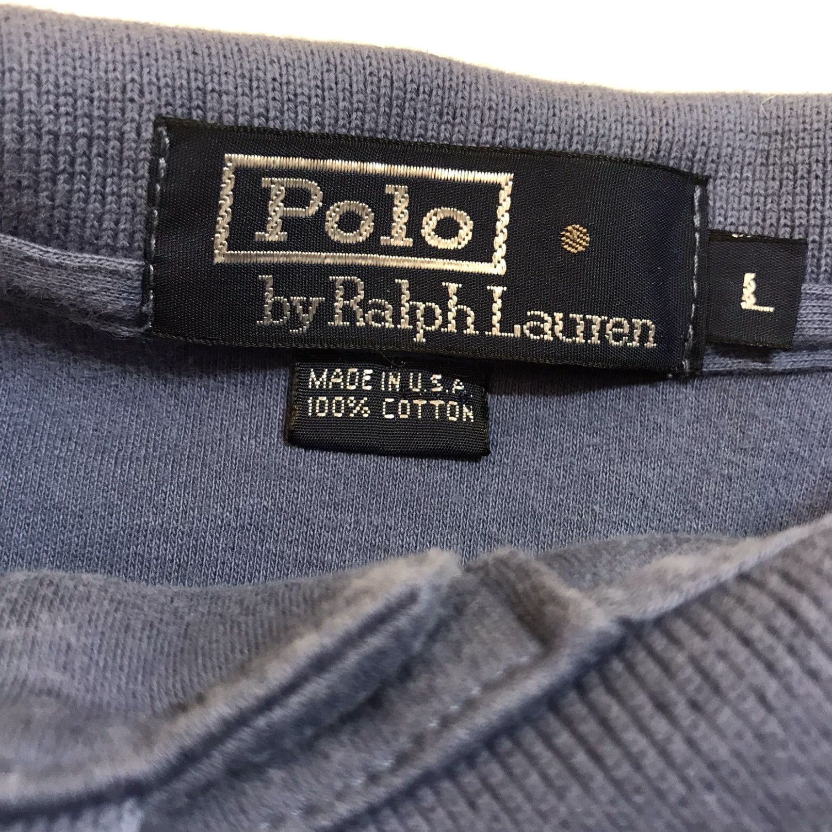 Polo Ralph Lauren VINTAGE Polo Ralph Lauren Golf Shirt L Blue Short Sleeve Rugby Mens 90s Size US L / EU 52-54 / 3 - 3 Thumbnail