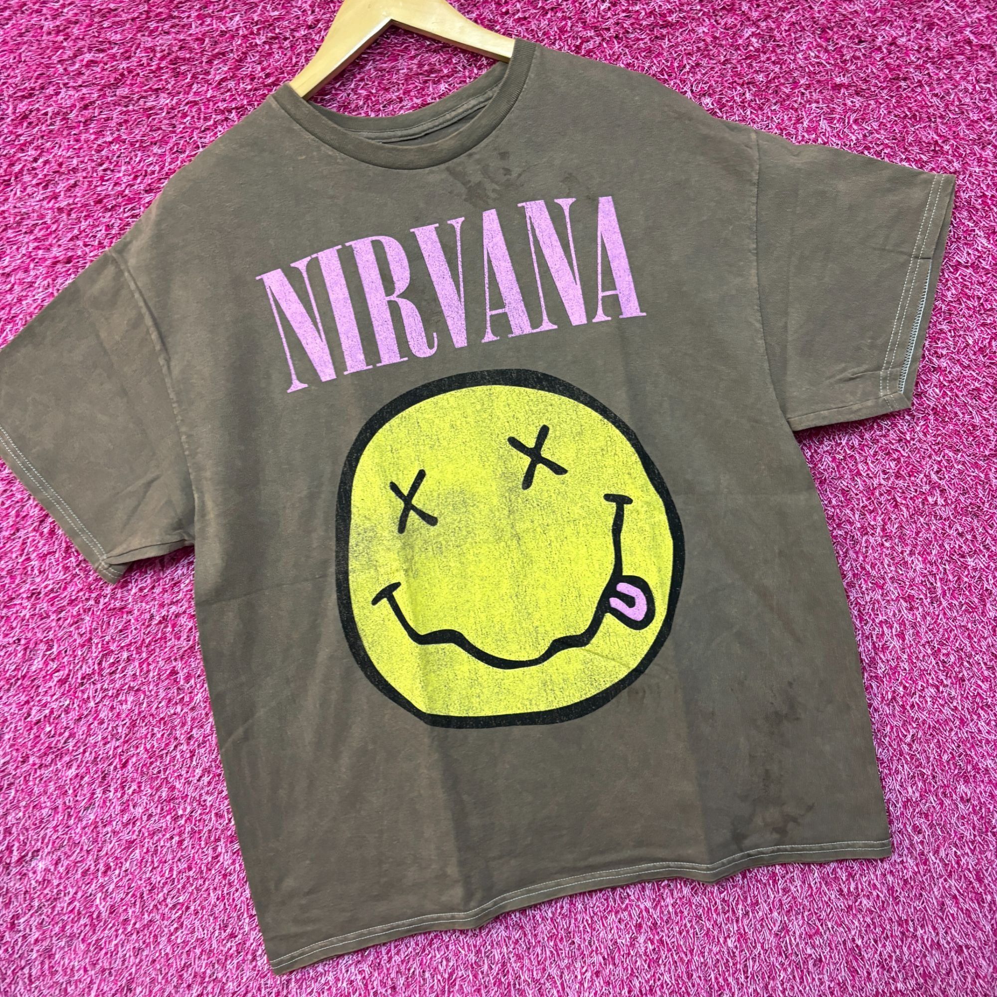 Nirvana Nirvana Never Mind mineral wash Smiley Face Tshirt size larg Size US L / EU 52-54 / 3 - 2 Thumbnail