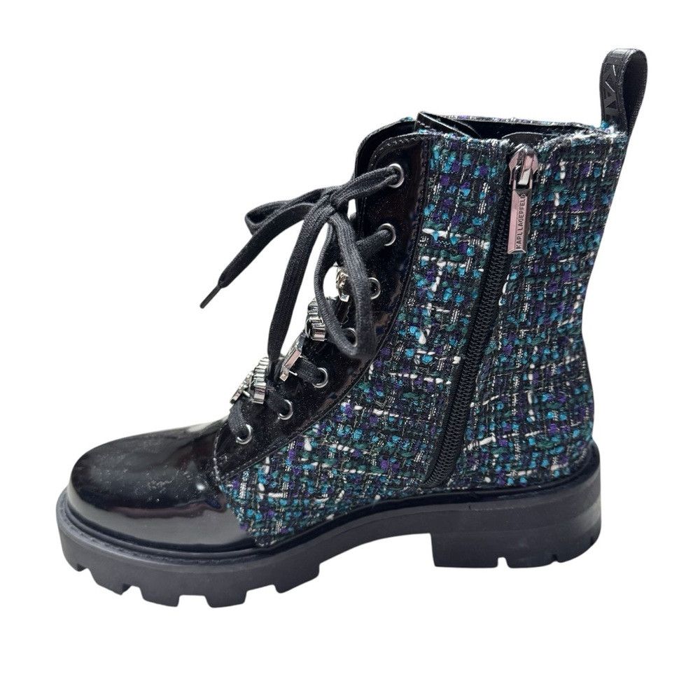Karl Lagerfeld New KARL LAGERFELD PARIS Tweed Combat Boot Size 7 Size US 7 / IT 37 - 3 Thumbnail
