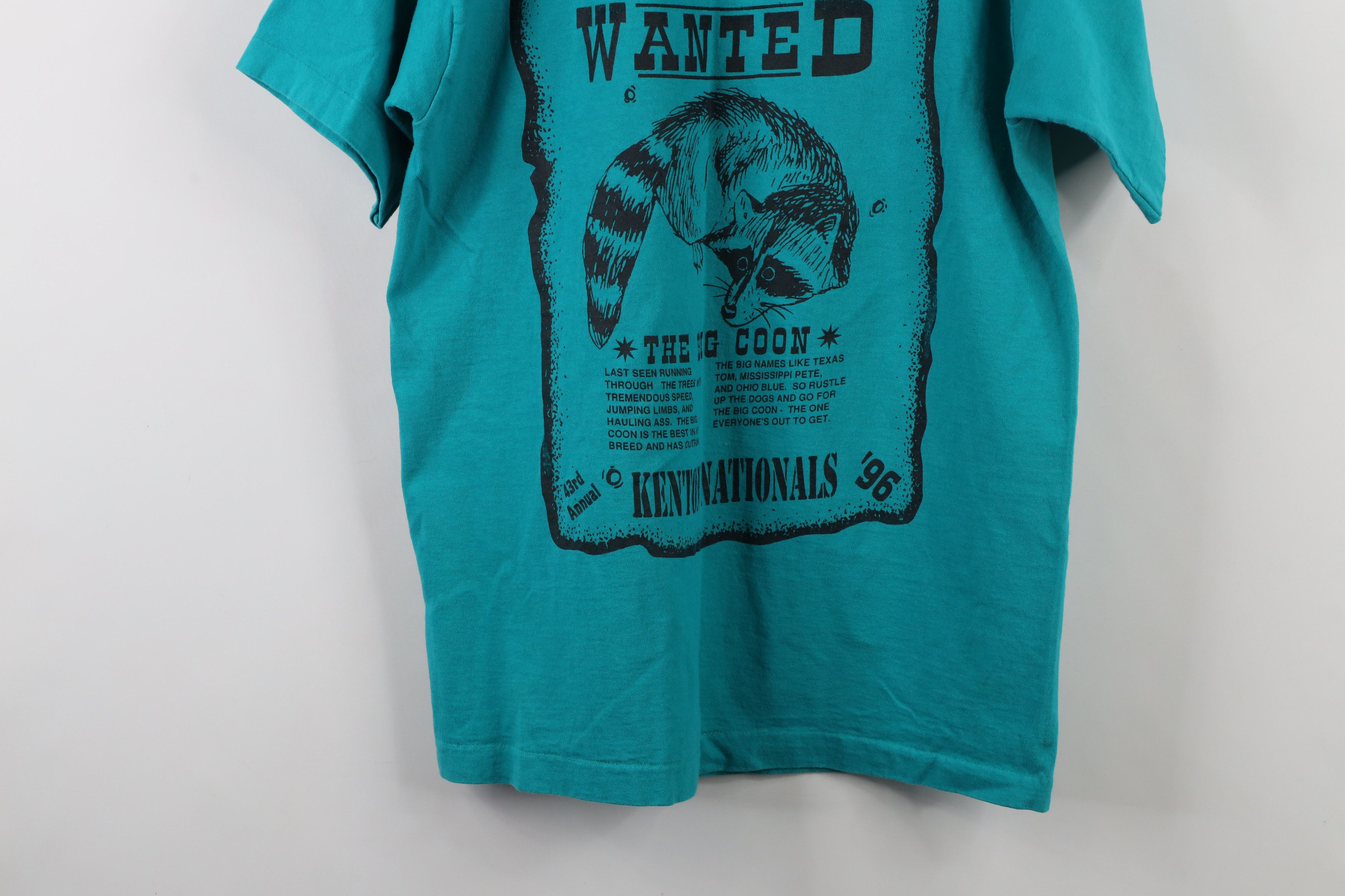 Vintage Vintage 90s Nationals Coon Dog Field Trials T-Shirt Teal USA Size US L / EU 52-54 / 3 - 14 Thumbnail