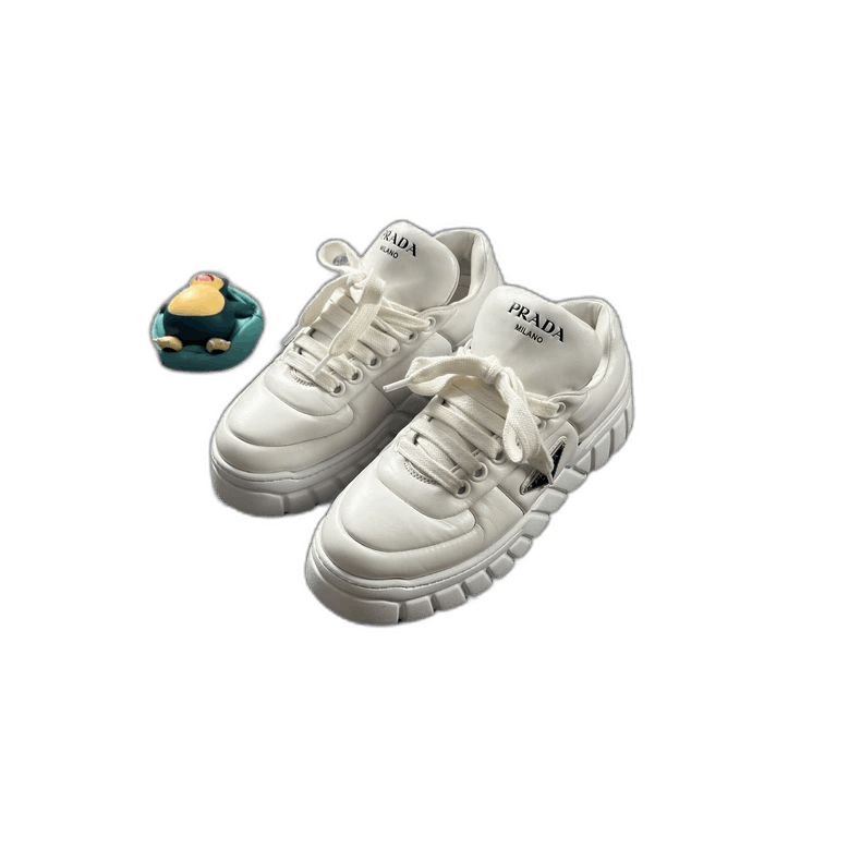 Prada Prada White Triangle Logo Sneakers Size US 8 / IT 38 - 1 Thumbnail