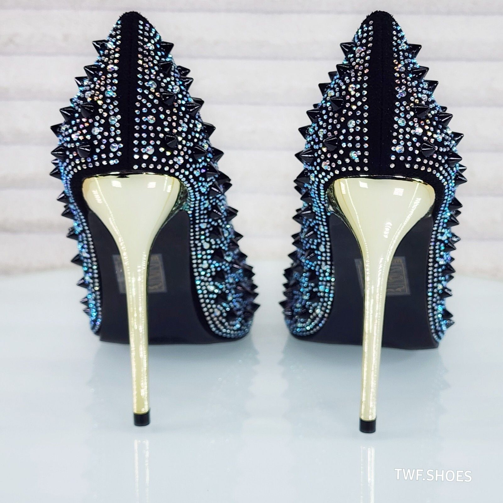 Other Wicked Sexy Spike Stud Iridescent Rhinestone High Heel Pump Size US 10 / IT 40 - 4 Thumbnail
