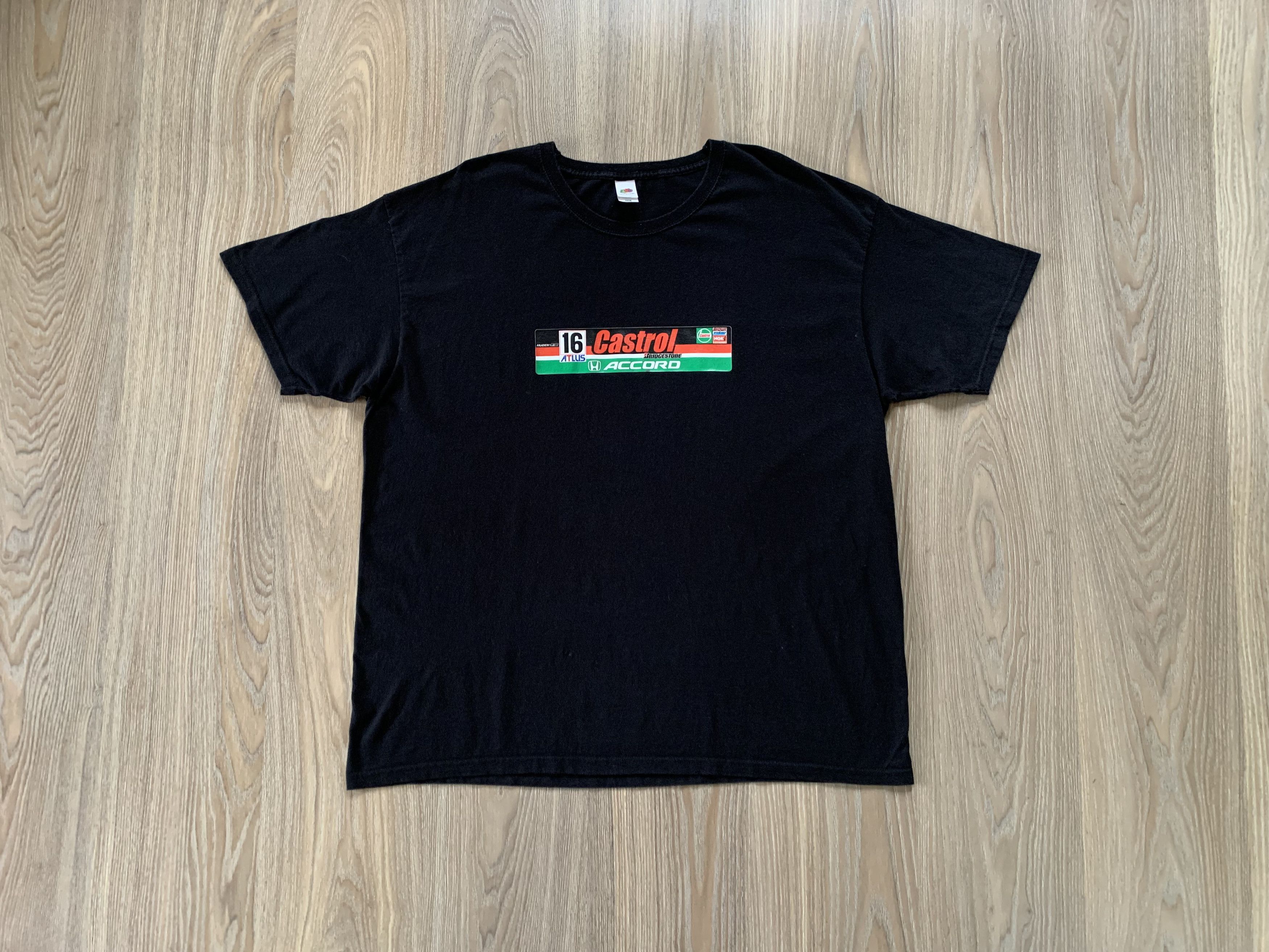 image of Racing x Vintage Honda Accord Castrol Promo T Shirt in Black, Men's (Size 2XL)