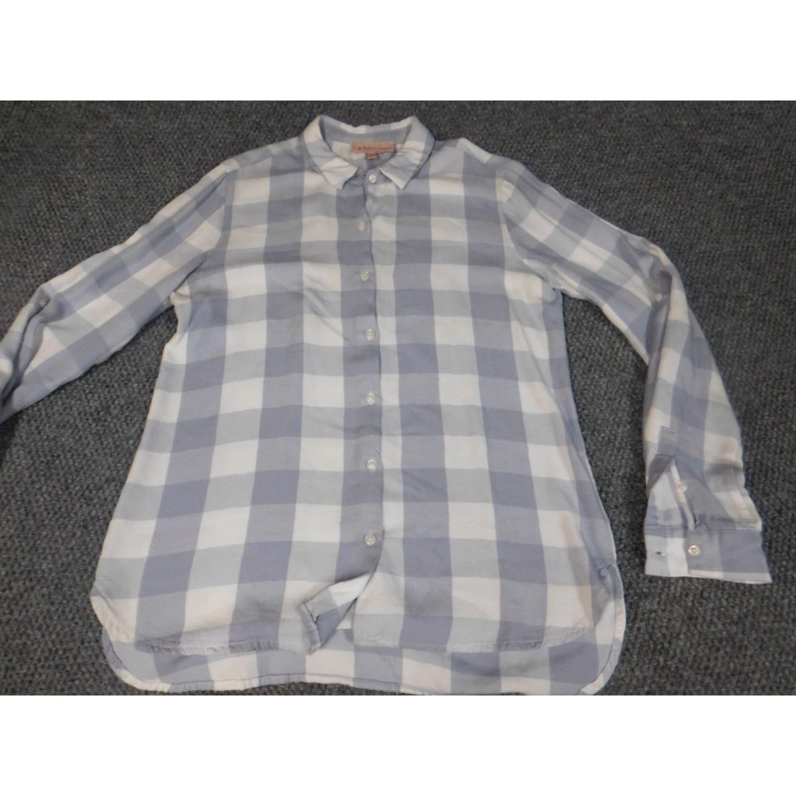 Vintage Philosophy Womens Button-Up Shirt Blue Plaid Small Regular Size S / US 4 / IT 40 - 3 Thumbnail