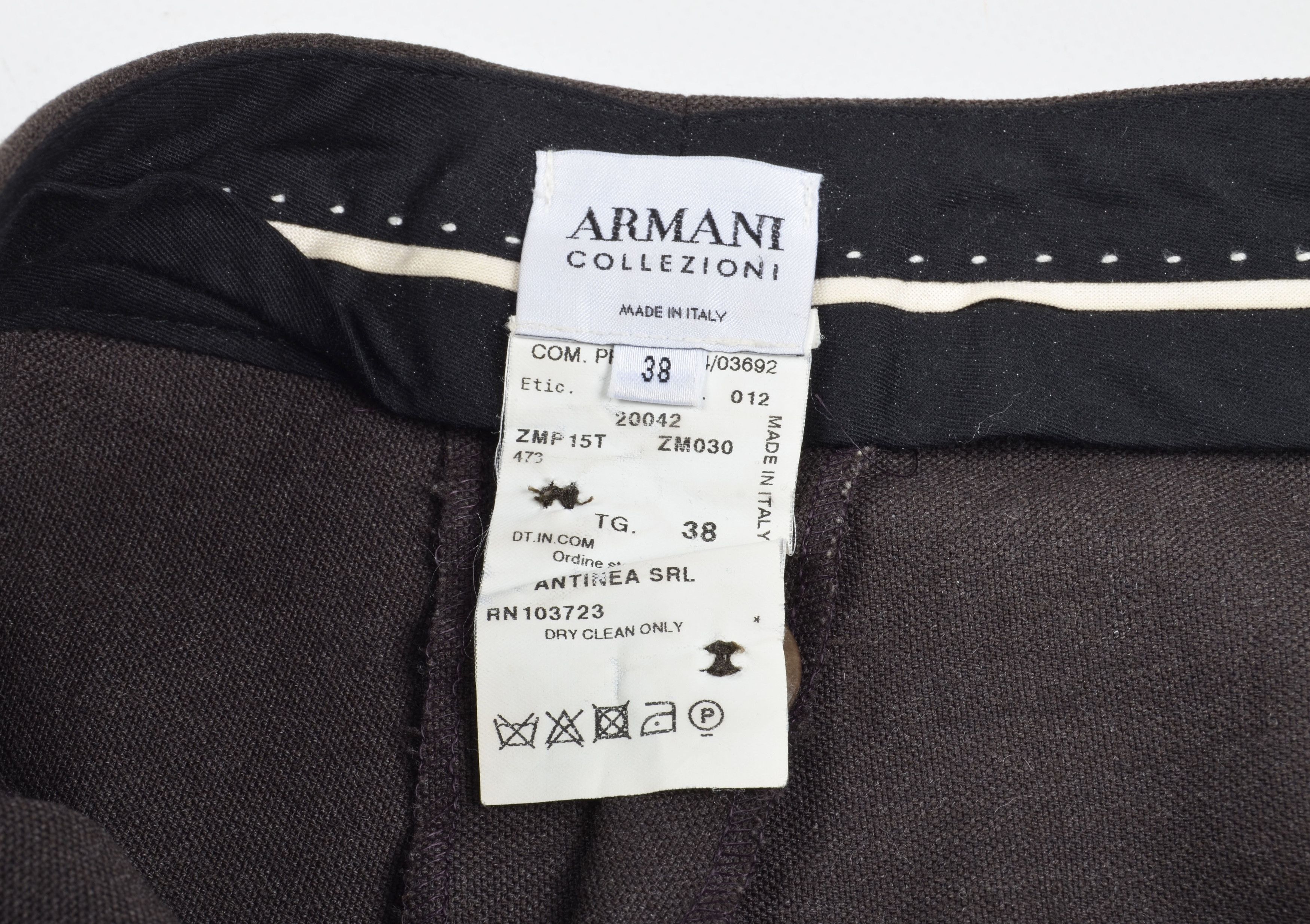 Giorgio Armani Vintage Armani Collezioni 90's Wool Blend Brown Trousers Size 26" / US 2 / IT 38 - 5 Thumbnail