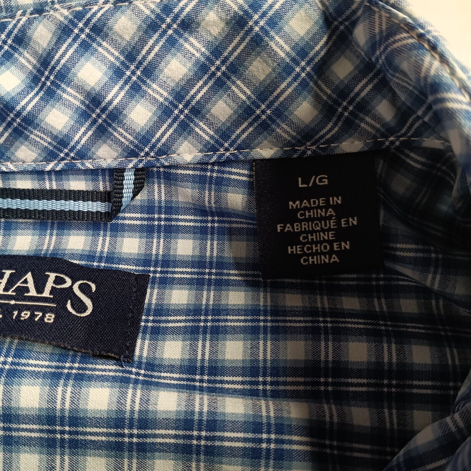Chaps Chaps Plaid Shirt Men's L Large Blue Performance Classic Fit Size US L / EU 52-54 / 3 - 4 Thumbnail