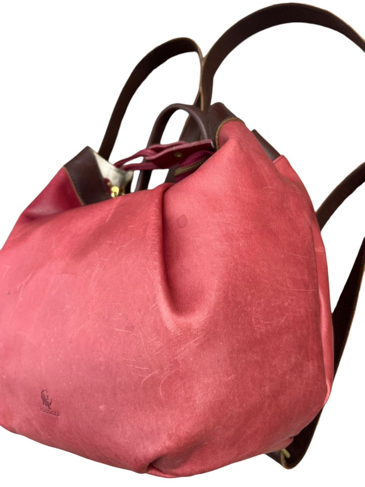 Leather Kissora Japan Scratches Patina Leather Mini Backpack Bag Size ONE SIZE - 8 Thumbnail