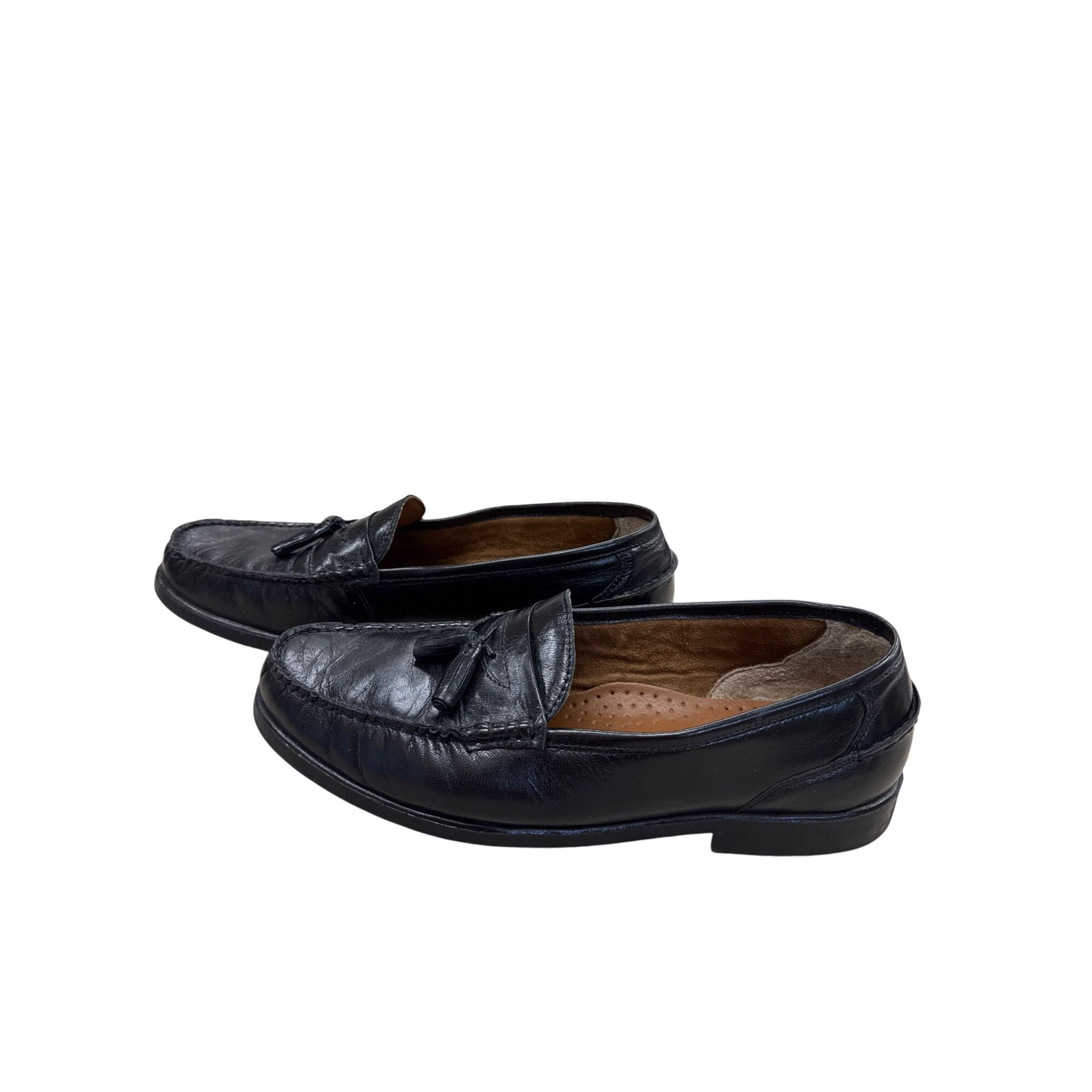 Designer French Shriner Buchanan SKU 7447 Mens Black Leather Tassel L Size US 12 / EU 45 - 3 Thumbnail