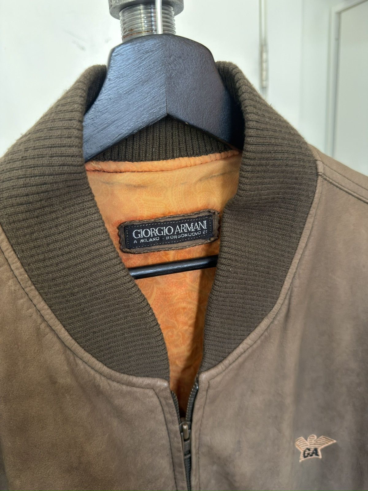 Giorgio Armani ‘80s Leather Logo Bomber Size US L / EU 52-54 / 3 - 4 Thumbnail