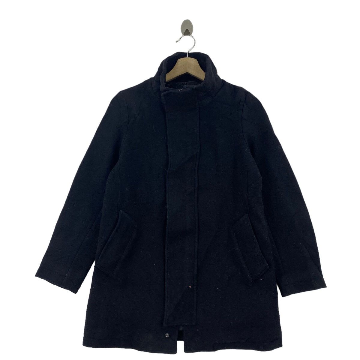 CABANE de ZUCCA by Issey Miyake Black Formal Wool Coat