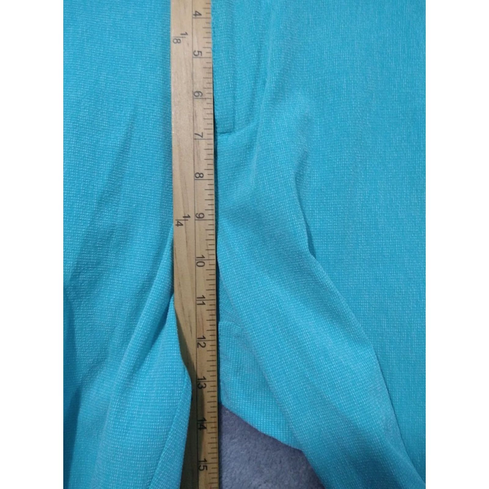 Adidas Adidas Shorts Mens 34 Turquoise Crosshatch Mid Rise Flat Front Golf Stretch Size US 34 / EU 50 - 4 Thumbnail