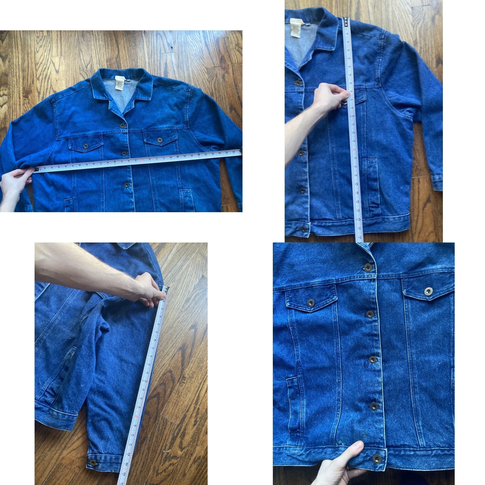 Denime VINTAGE Denim Jacket Womens Plus 20 Blue USA Made Boxy Fit Jacket Size 42" / US 20 - 8 Thumbnail
