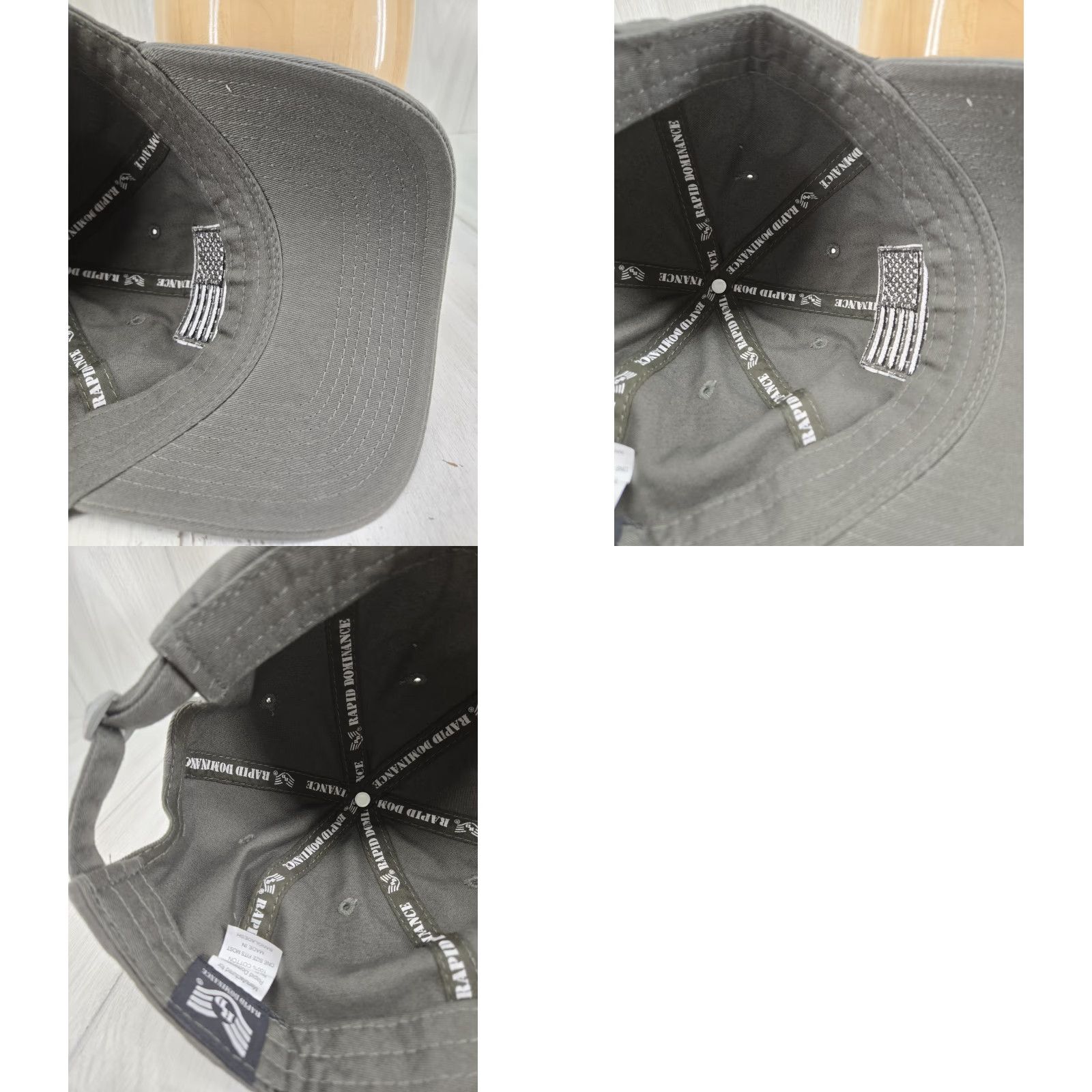 Olive VINTAGE Rapid Dominance Trucker Hat Olive Men's Embroidered USA Flag Adjustable Cap Hat Olive Military Men Size ONE SIZE - 9 Thumbnail