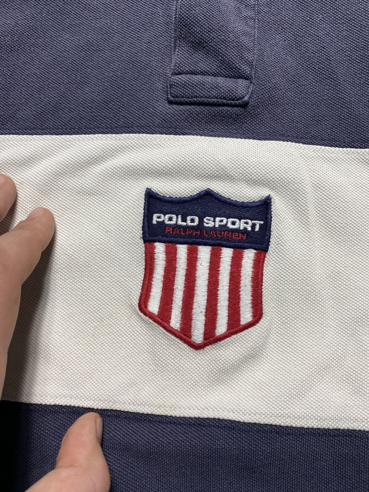 Polo Ralph Lauren VINTAGE POLO SPORT USA FLAG RALPH LAUREN RUGBY SHIRT 90s Size US M / EU 48-50 / 2 - 2 Thumbnail
