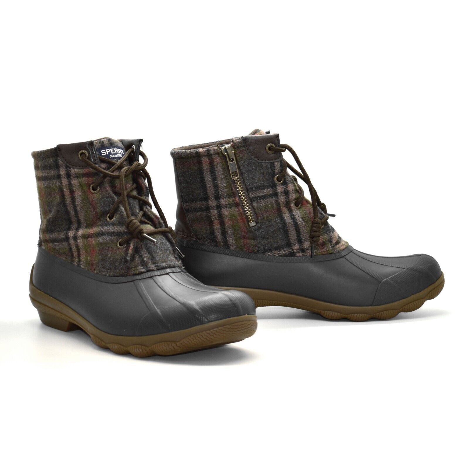 Sperry SPERRY STS83680 Plaid Brown Rubber Bottom Duck Boot Shoes 8 Size US 8 / IT 38 - 1 Thumbnail