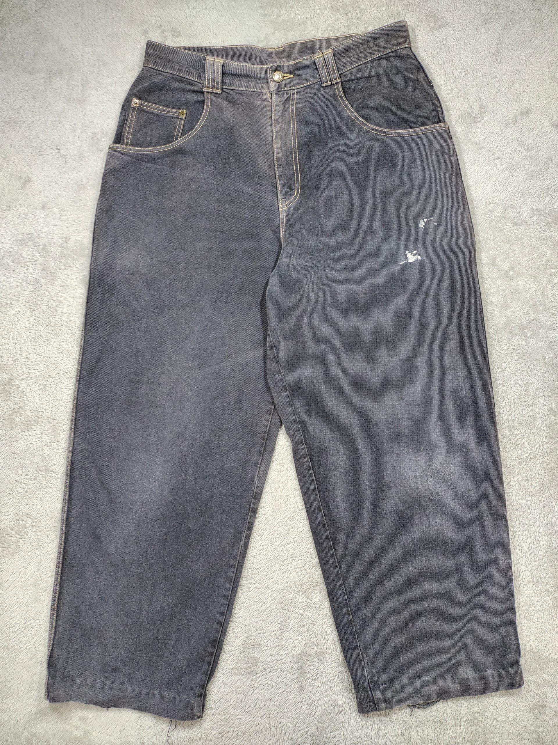 JNCO VINTAGE DISTRESSED VISITOR PRODUCTION BAGGY JEANS Size US 35 - 2 Thumbnail