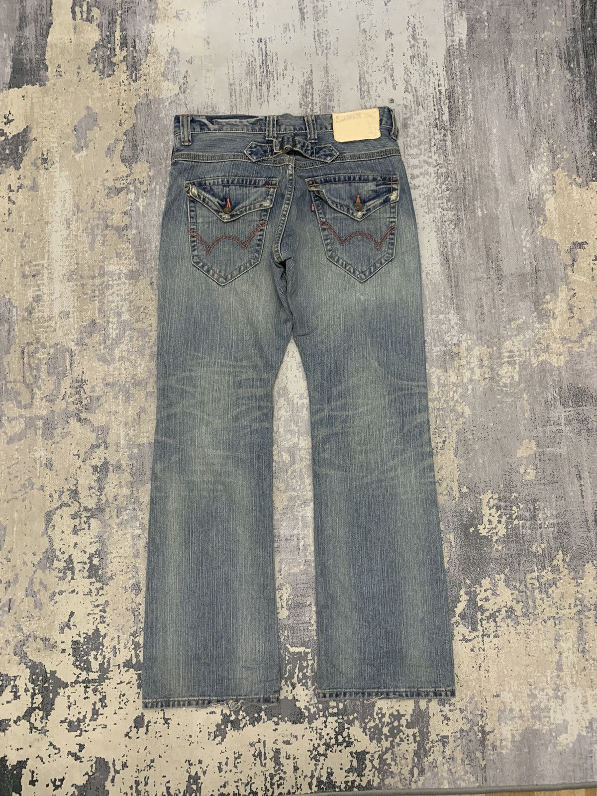 Japanese Brand Edwin XVS Buckle Back Flare Japanese Denim Archive Jeans Size US 33 - 9 Thumbnail