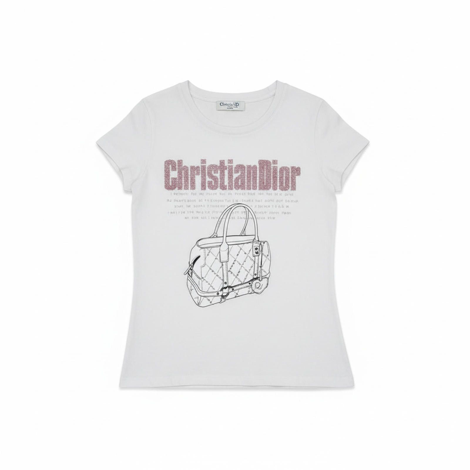 Christian Dior Monsieur Dior - White Graphic Cropped Shirt Size XS / US 0-2 / IT 36-38 - 1 Thumbnail