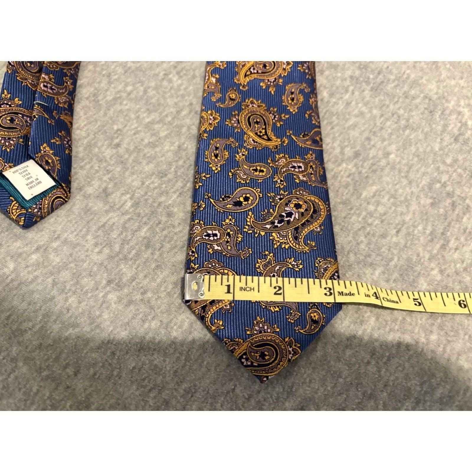Eton ETON Silk Paisley Tie Blue England Men Classic 58 inches Silk Paisley Tie United Kingdom Mens Size ONE SIZE - 4 Thumbnail