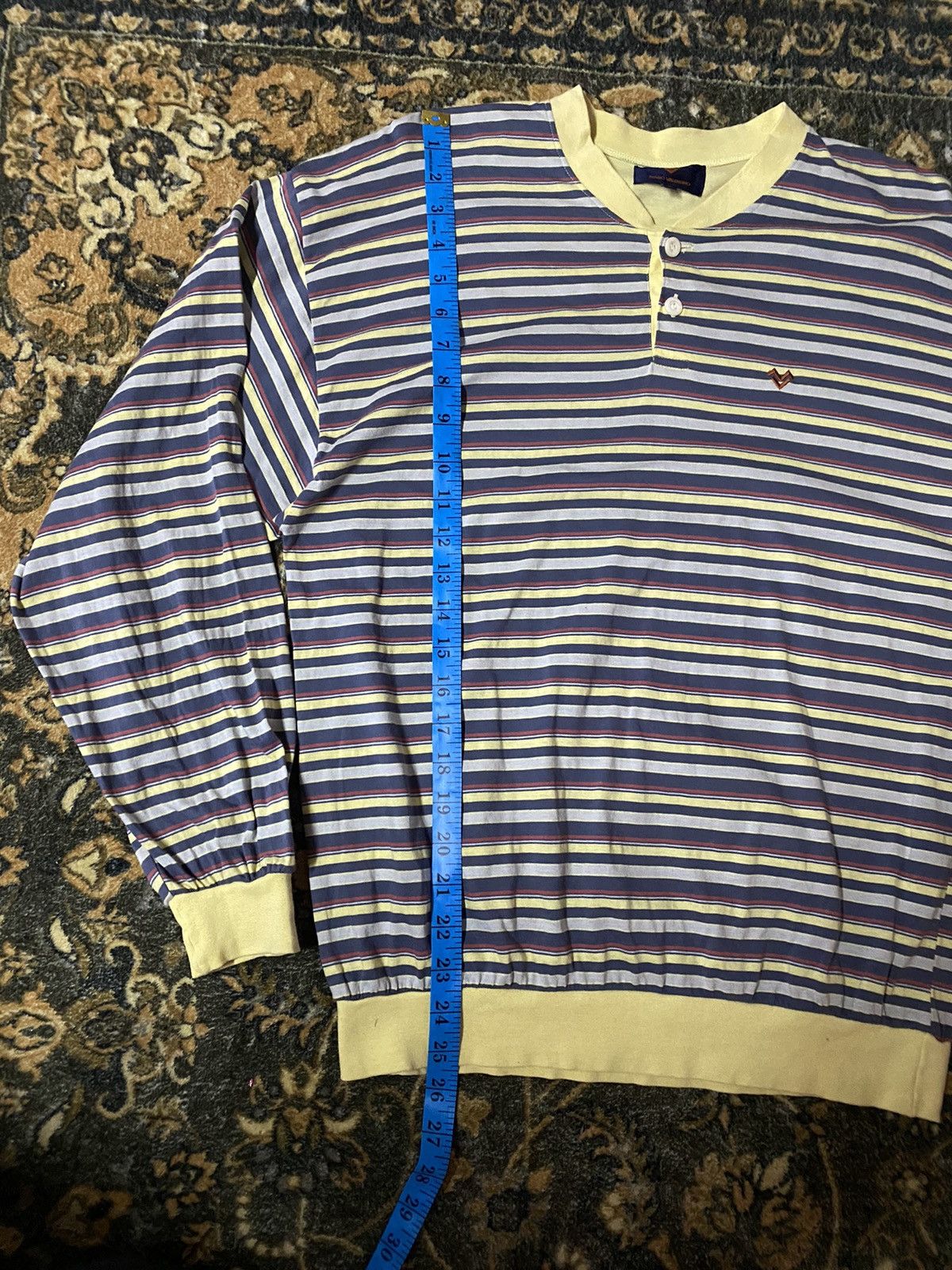 Japanese Brand × Vintage Vintage Mario Valentino Striped Long Sleeve Size US M / EU 48-50 / 2 - 9 Thumbnail
