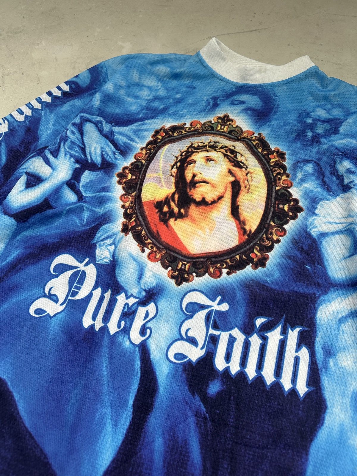 Vintage Pure Faith Jesus AOP long sleeve racing top Size US L / EU 52-54 / 3 - 4 Thumbnail