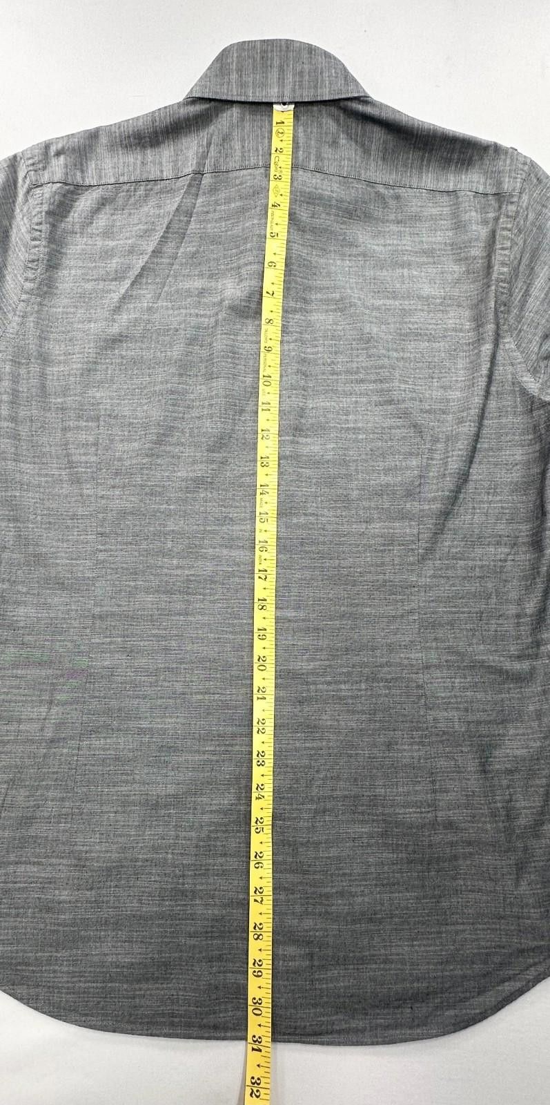 Express Express Fitted 100% Cotton Button-Up Gray Mens L 16-16.5 Size US L / EU 52-54 / 3 - 6 Thumbnail