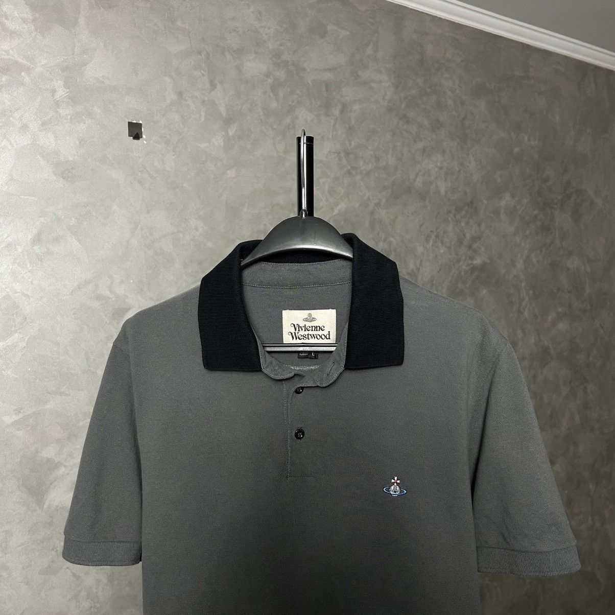 Vivienne Westwood Vivienne Westwood Grey / Black Polo T Shirt Size US L / EU 52-54 / 3 - 3 Thumbnail