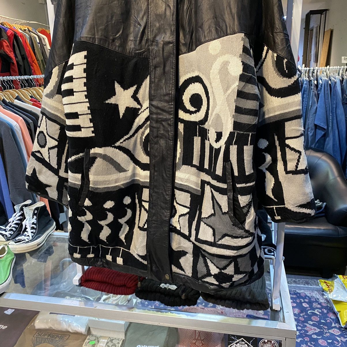 Japanese Brand × Vintage VTG Unbranded Archival Clothing Rare Design Leather Jacket Size US L / EU 52-54 / 3 - 5 Thumbnail