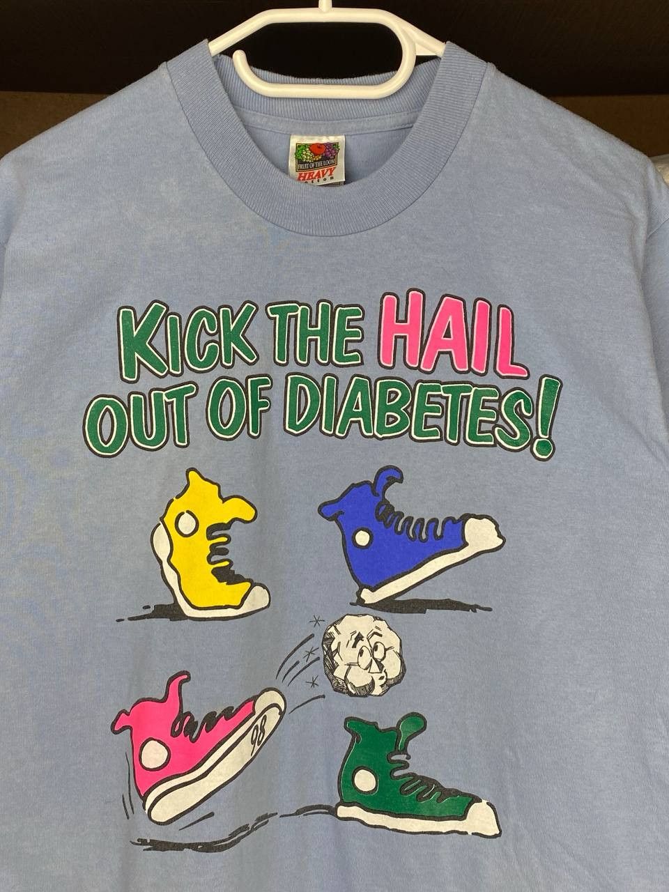 Fruit Of The Loom × Vintage Vintage Walk To Cure Diabetes 90s Graphic Fotl Tee Size US XL / EU 56 / 4 - 8 Thumbnail