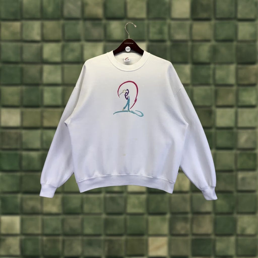 Jerzees VINTAGE Jerzees Womens Embroidered Golf Sweatshirt XL-7920 White 1990s USA Cotton Blend Shirt Womens XL-7920 Size XL / US 12-14 / IT 48-50 - 1 Thumbnail